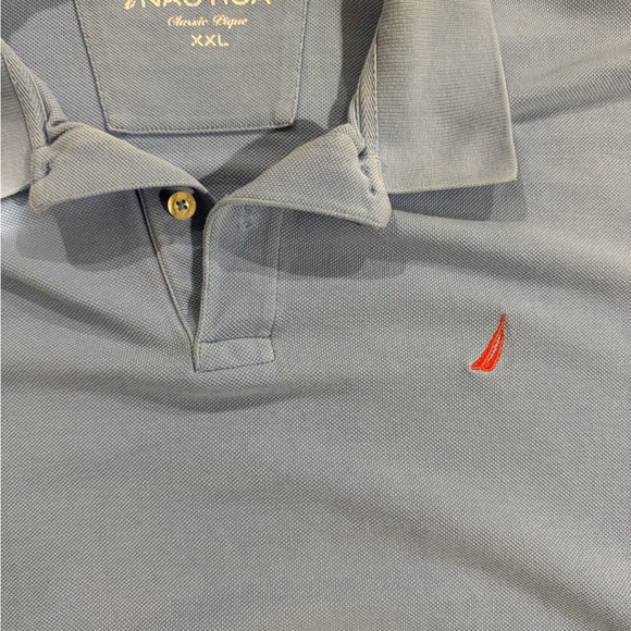 Men’s Nautica Short Sleeve XXL Light Blue Polo with Pink Logo - Picture 1 of 6